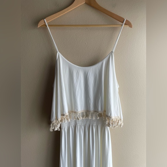 New Tbagslosangeles Women White Maxi Long Dress Size Medium - Picture 2 of 14